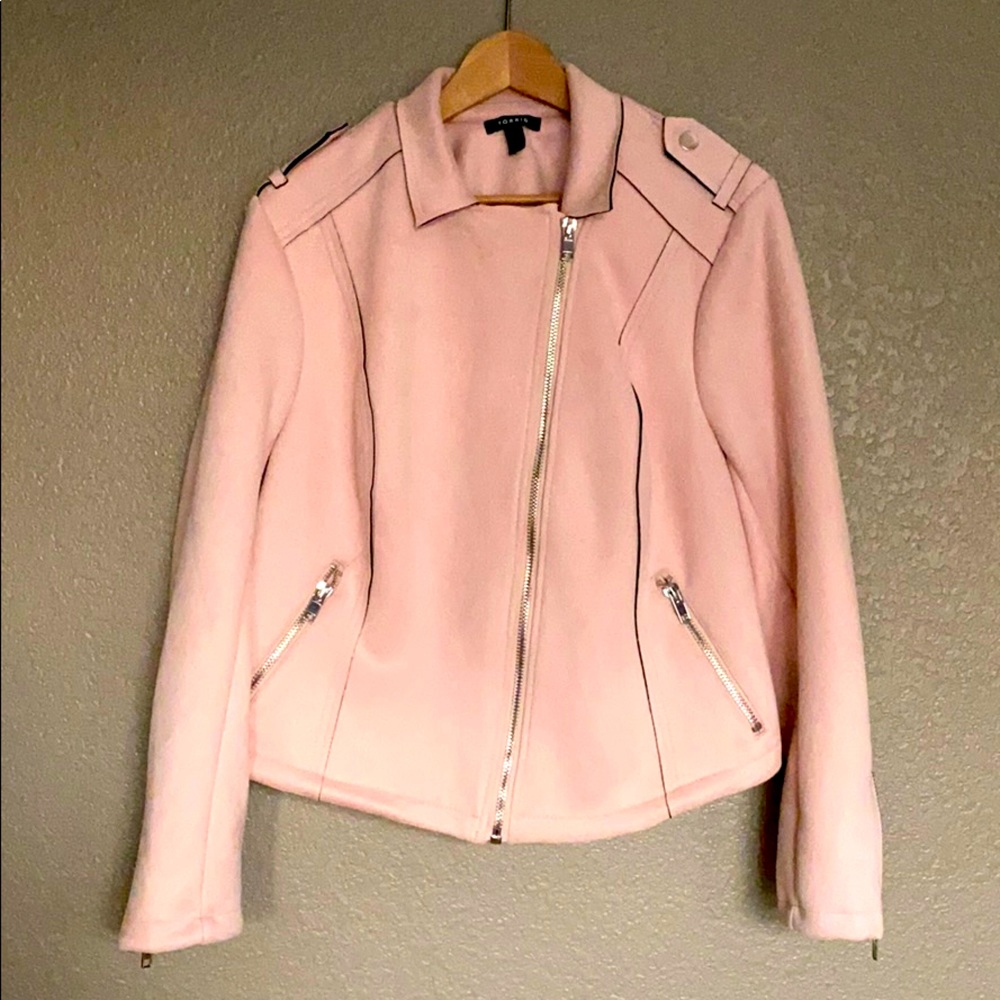 GORGEOUS Torrid Pink Biker Jacket Size 2